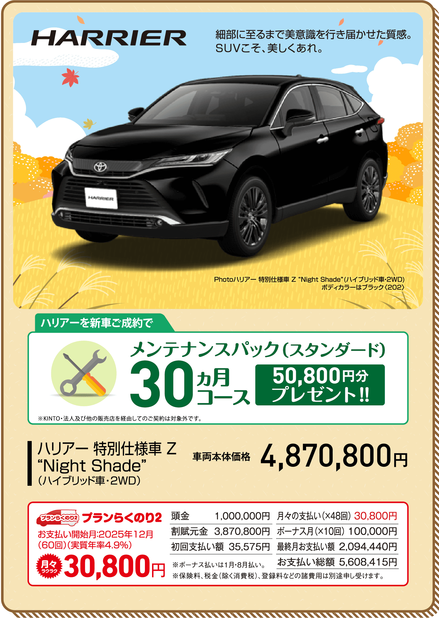 フォロー以外値下げ不可さん専用 秋の安心ドライブキャンペーン | トヨタカローラ高崎株式会社